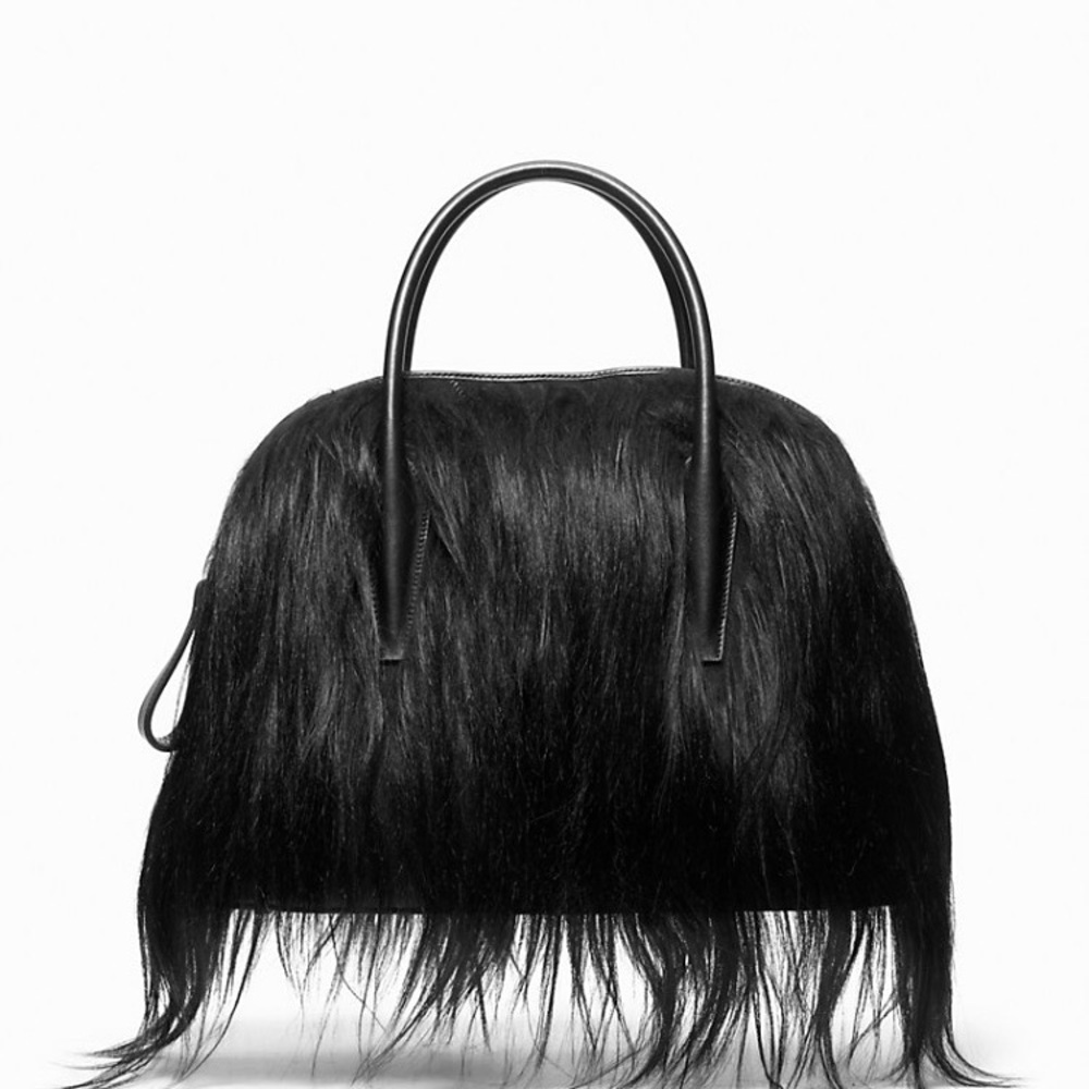 Elegant Black Fur Mini Bag